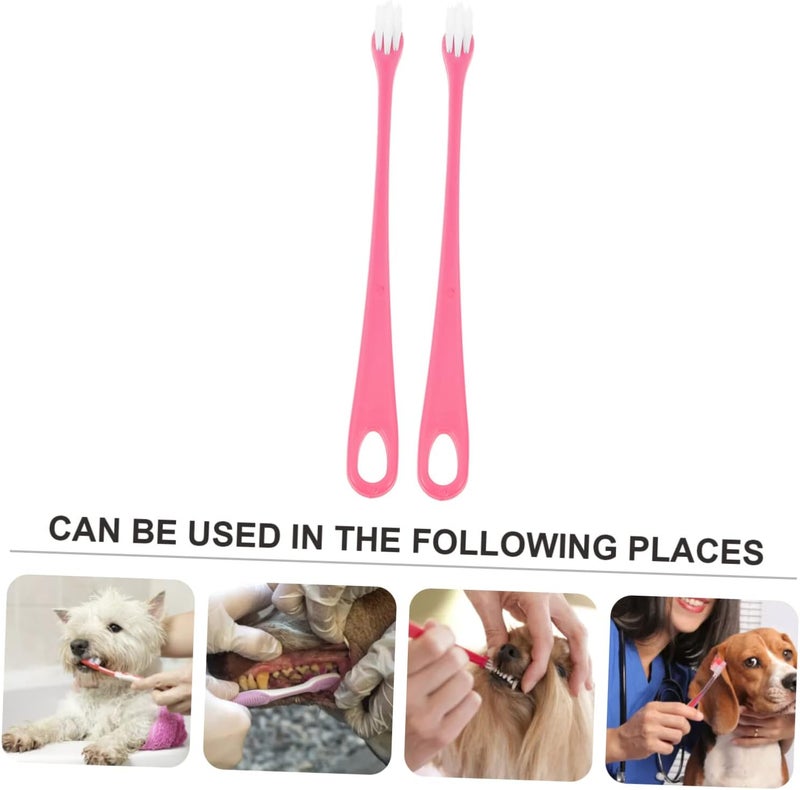 VICASKY 2pcs Ergonomic Handle Pet Toothbrush Super Soft Brush Dog Grooming Supplies - Image 2