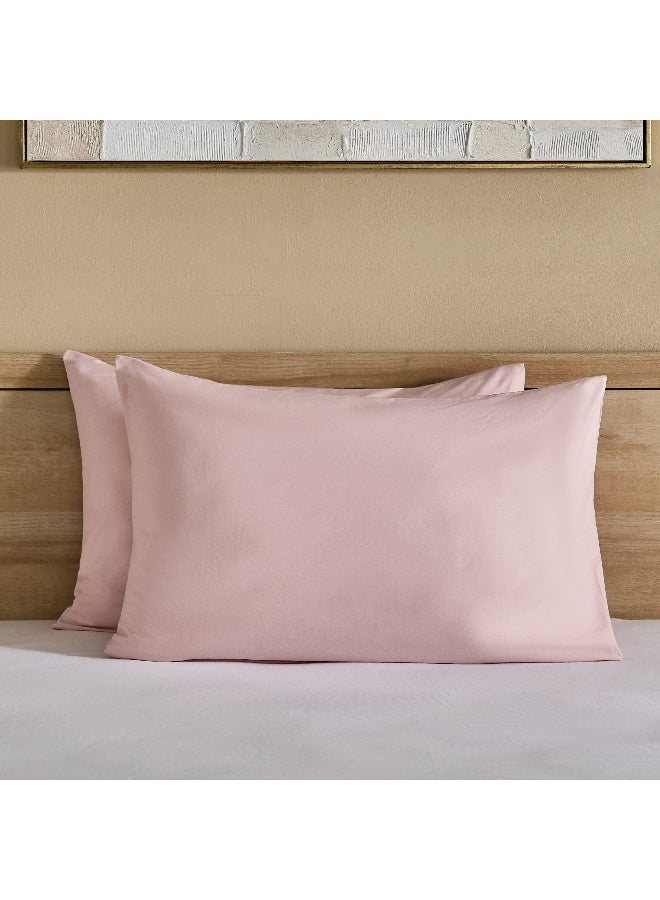 Home Box Essential Pink Cotton Pillow Cover Set for Home - Image 2
