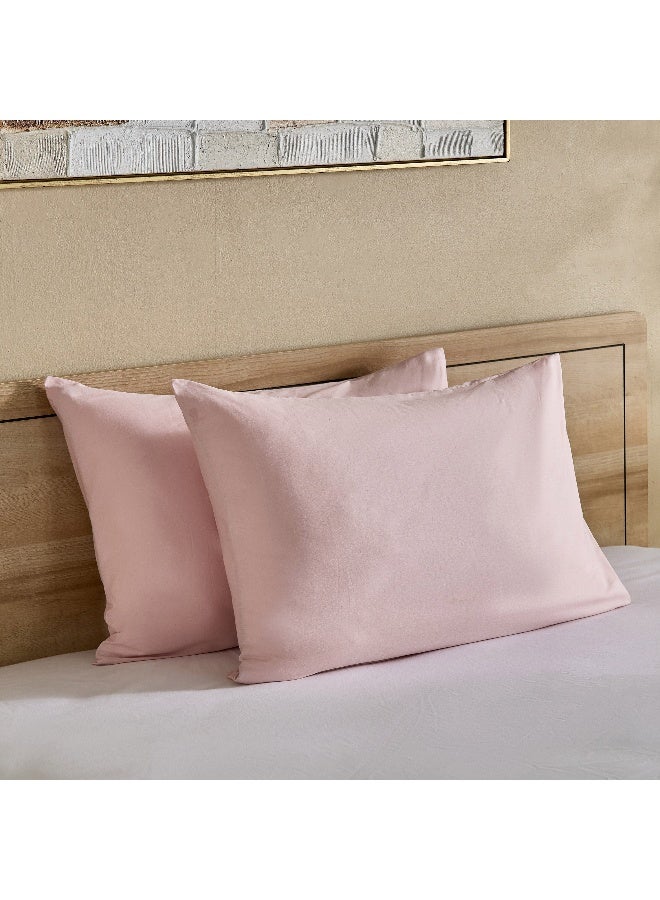 Home Box Essential Pink Cotton Pillow Cover Set for Home - Image 1