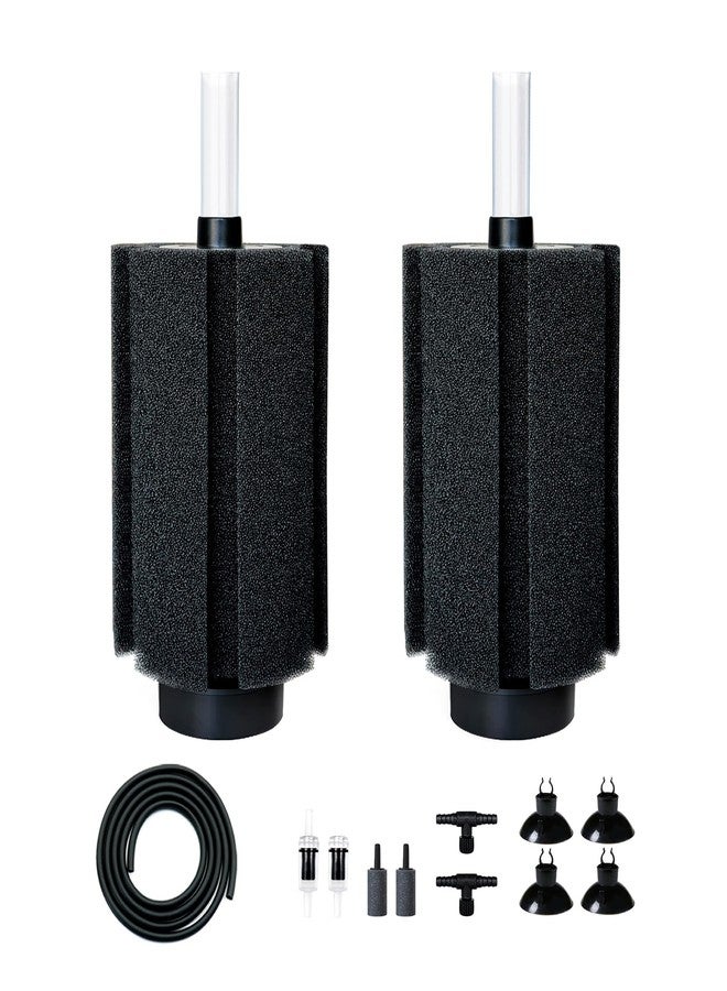 DVHEY 100-120 Gal Large Aquarium Sponge Filter with Air Stone and Ceramic Media,2 Pack Quiet Fish Tank Filters fit Breeding Fry Betta Shrimp Fish Tank - Image 1