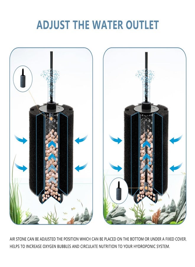DVHEY 100-120 Gal Large Aquarium Sponge Filter with Air Stone and Ceramic Media,2 Pack Quiet Fish Tank Filters fit Breeding Fry Betta Shrimp Fish Tank - Image 4