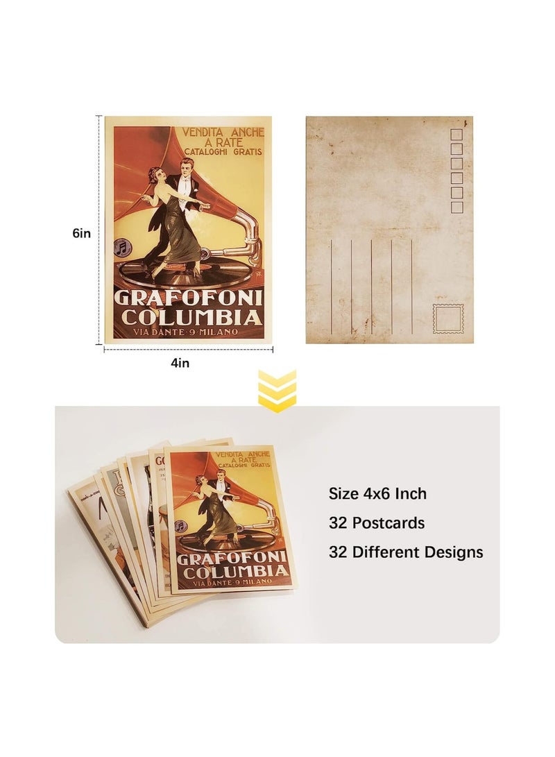 Zikra Vintage Classic Postcards Greeting Cards, Retro Old Poster Souvenir Gifts for Worth Collecting. 32 PCS 1 Set - Image 3