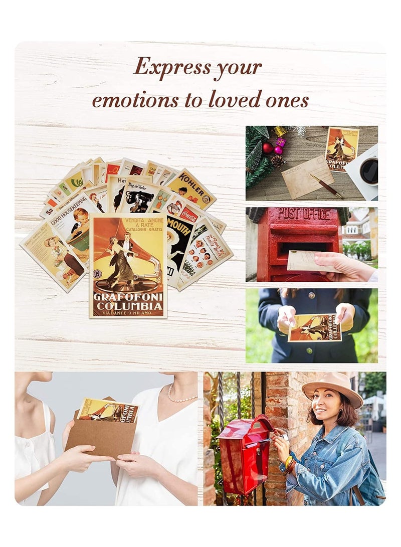 Zikra Vintage Classic Postcards Greeting Cards, Retro Old Poster Souvenir Gifts for Worth Collecting. 32 PCS 1 Set - Image 2