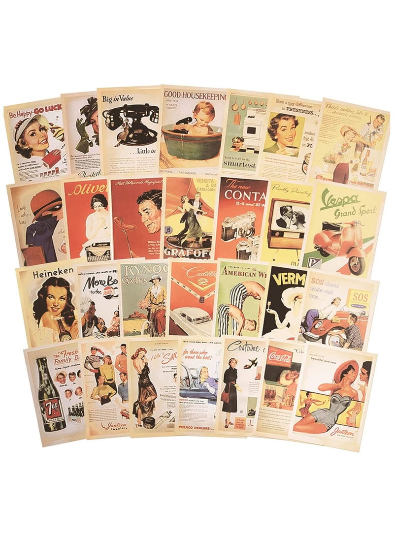 Zikra Vintage Classic Postcards Greeting Cards, Retro Old Poster Souvenir Gifts for Worth Collecting. 32 PCS 1 Set - Image 1