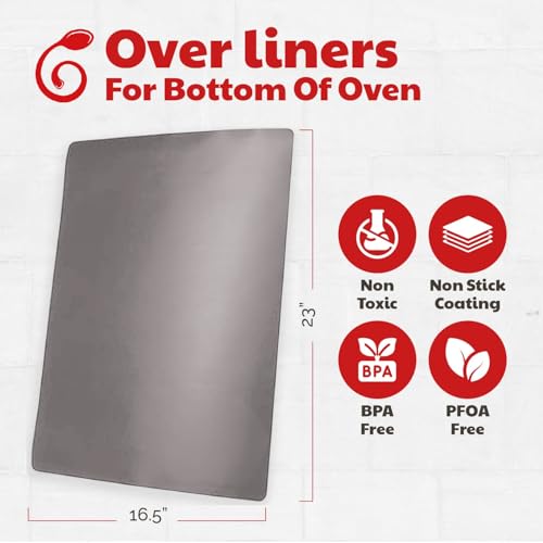 Cooks Innovations Non-Stick Oven Protector Mat - 2 Heavy Duty Nonstick Oven Rack Liners to Protect Convection, Electric, Gas, & Microwave Ovens - BPA & PFOA Free Heat Resistant Baking Mat - Image 3