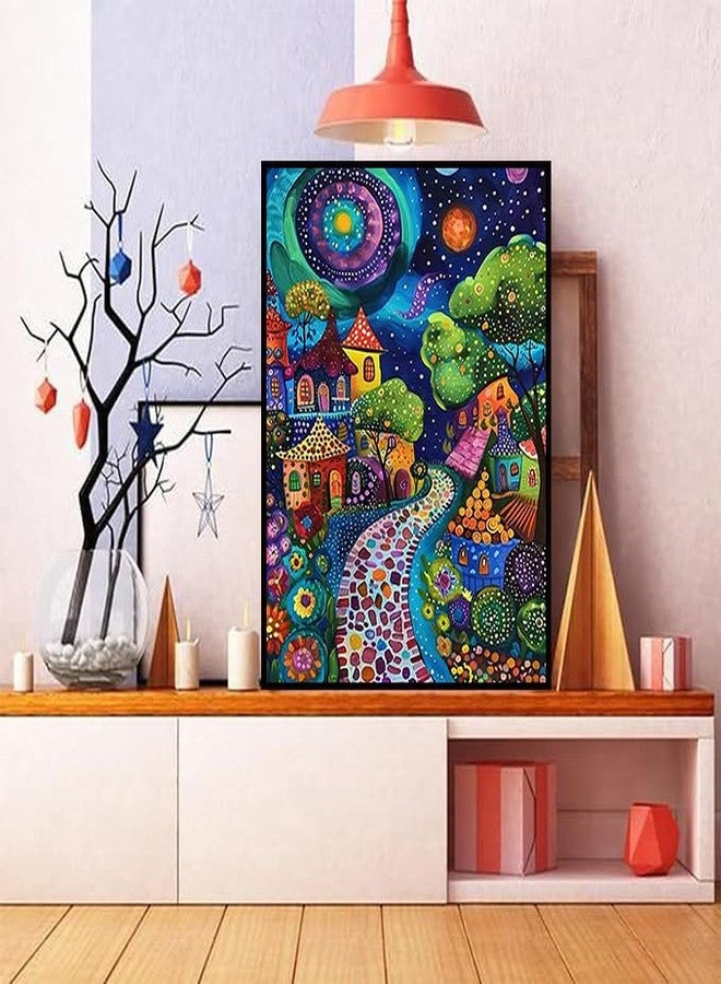 Ekuxom Starry Sky Diamond Art Kits for Adults-Full Drill Houses Diamond Dots Paintings for Beginners-5D DIY Diamond Gem Art and Crafts for Home Wall Decor Gifts 12X16Inch - Image 3