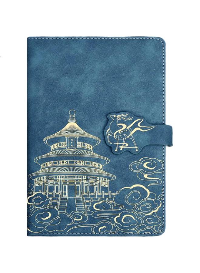 Ujia National Trend Notebook, Forbidden City Style, Creative Writing Journal, Business Gift, High-Quality Stationery, Diary, Customizable For Businesses, Smog Blue, A5/260 Pages - Image 1