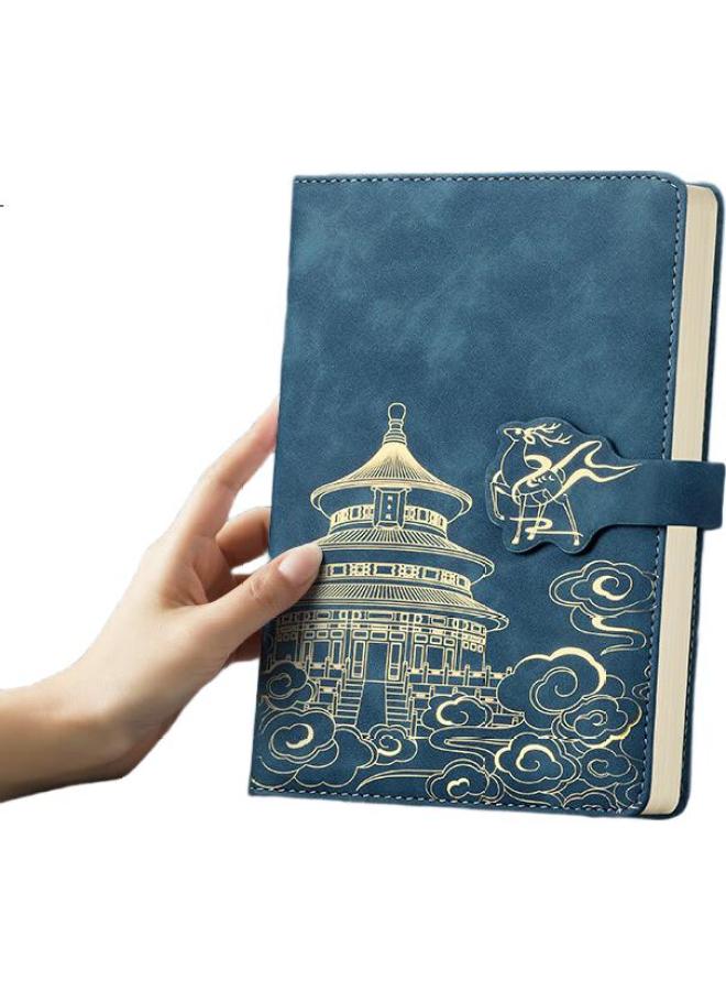 Ujia National Trend Notebook, Forbidden City Style, Creative Writing Journal, Business Gift, High-Quality Stationery, Diary, Customizable For Businesses, Smog Blue, A5/260 Pages - Image 2