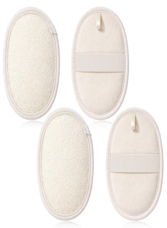Ajcotahm 4 Pcs Natural Loofah Sponge, Luffa Exfoliating Body Scrubber for Women Men Bath Loofah for Body and Face Made with Shower Luffa Sponge - Image 1