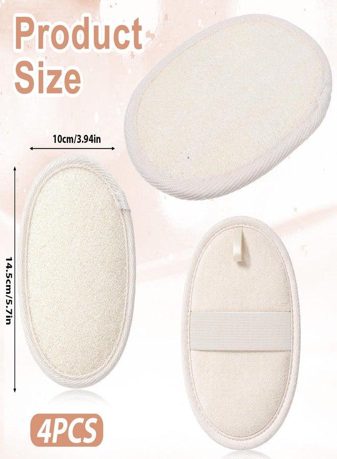 Ajcotahm 4 Pcs Natural Loofah Sponge, Luffa Exfoliating Body Scrubber for Women Men Bath Loofah for Body and Face Made with Shower Luffa Sponge - Image 2
