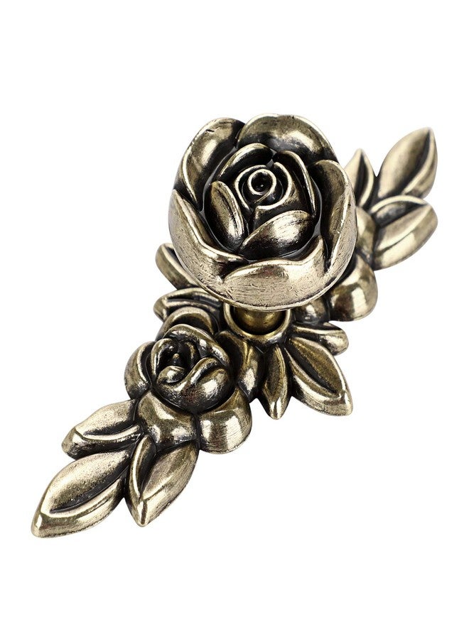 JUXYES Pack of 5 Euro Rose Decorative Cabinet Knobs with Plate, Floral Ivory Drawer Knob Cupboard Door Knobs, Ivory White Drawer Pulls Cabinet Handle Knobs for Dresser Cabinet - Image 5