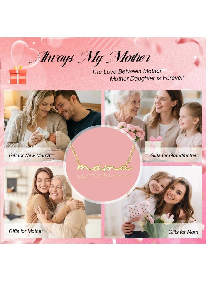 Moodear Dainty Small Mama Necklaces for Women - 18K Gold Plated Mom Chain Pendant Necklace for Mother's Day Gifts for Mom, New Mom Gifts - Image 4
