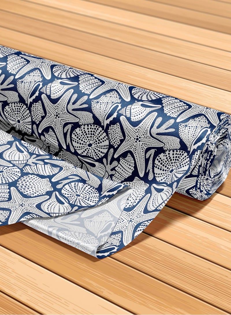 Vellato Al Lail Aramny Silk Fabric By The Yard Navy White Starfish Shells Jalabiya Makhweer Dressmaking 58 Inches Width - Image 5