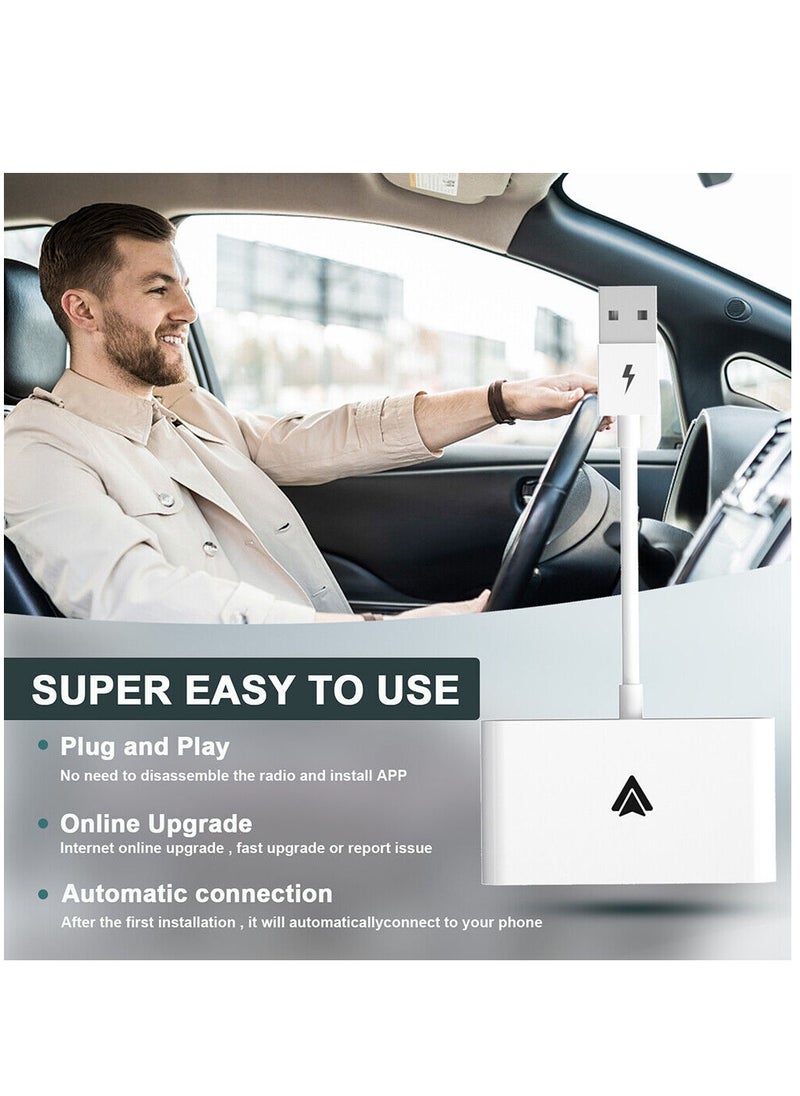 Generic - Wireless CarPlay Android Auto Adapter, CarPlay Dongle for OEM Wired CarPlay Cars, Convert Wired to Wireless CarPlay, Support Online Update Plug & Play Easy Use Fit for Cars (White) - Image 1