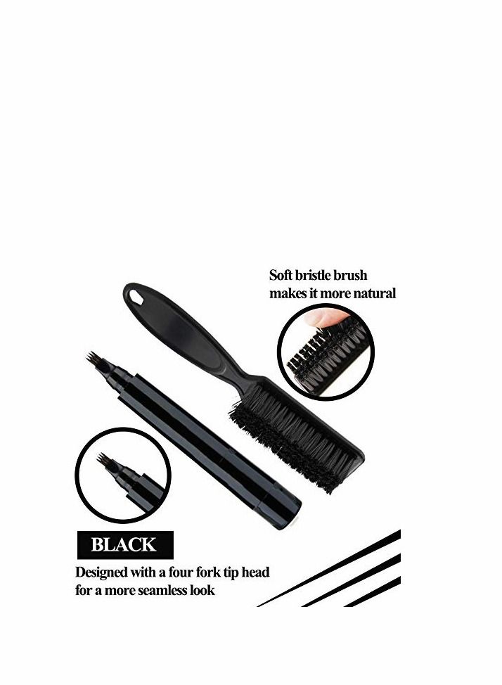 Excefore Beard Pencil Filler for Men- Water Proof& Sweat Proof, Long Lasting -Beard Pen with a Micro-Fork Tip Applicator Creates Natural Looking Beard, Moustache & Eyebrows, Black - Image 2