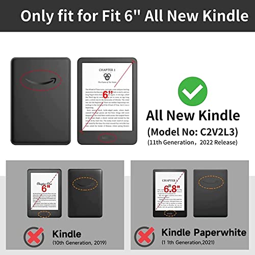 ProElite Slim Smart Flip case Cover for Amazon Kindle 6" 300 ppi 11th Gen/12th Gen 2022/2024, Black - Image 2