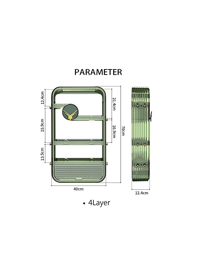 راكسوم رف منظم لمستحضرات التجميل، رف حمام كبير للعناية بالبشرة، أرفف تخزين مثبتة على الحائط لغرفة النوم والحمام والمطبخ وغرفة الغسيل، لا حاجة للحفر (أبيض) - Image 3