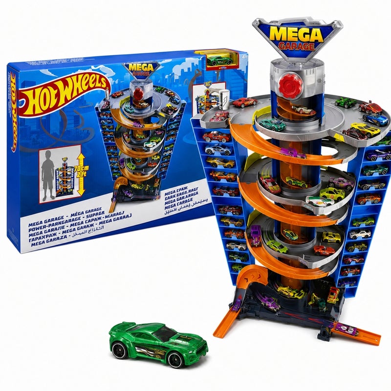 Hot Wheels - Mega Garage Car Parking Playset with 1 Car - GTT95 - Image 1