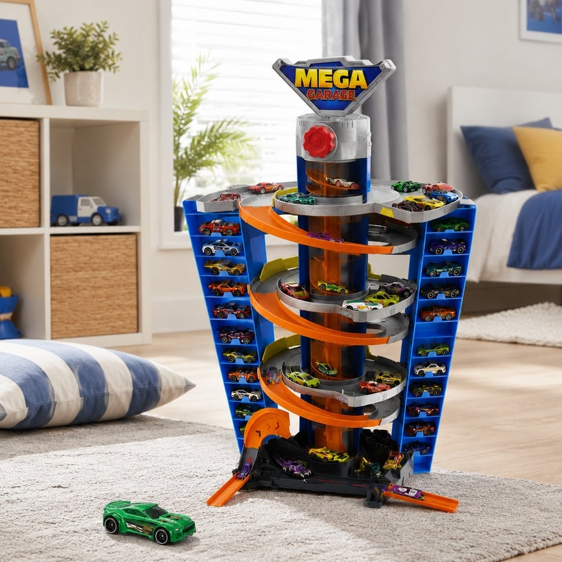 Hot Wheels - Mega Garage Car Parking Playset with 1 Car - GTT95 - Image 4