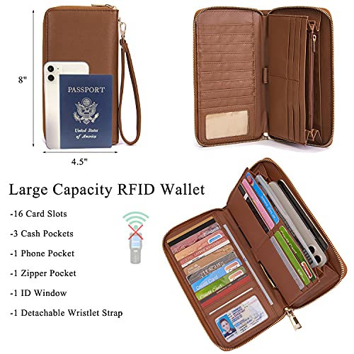 Idesort Large Crossbody Bags Ladies Shoulder Handbags Purse and Wallet Set for Women Totes Hobo Purses Brown - Image 2
