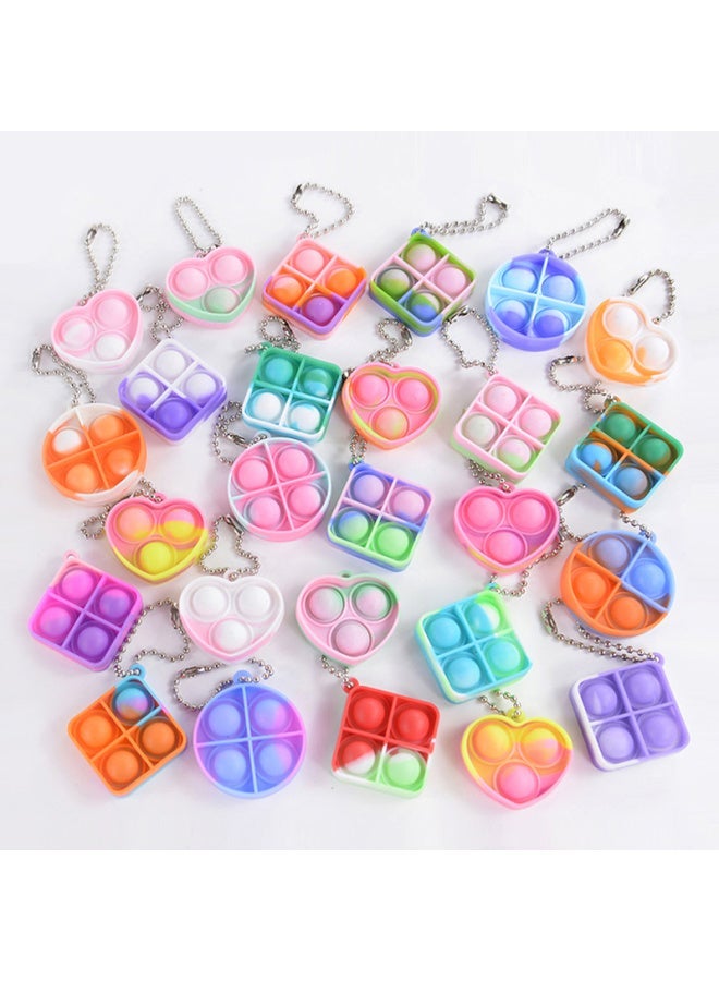 10/20pcs Mini Pop Keychain Toddler Sensory Fidget Toys Bulk Classroom Prizes Kids Birthday Party Favors Wedding Gift for Guests-Color:Heart-Size:10pcs - Image 2