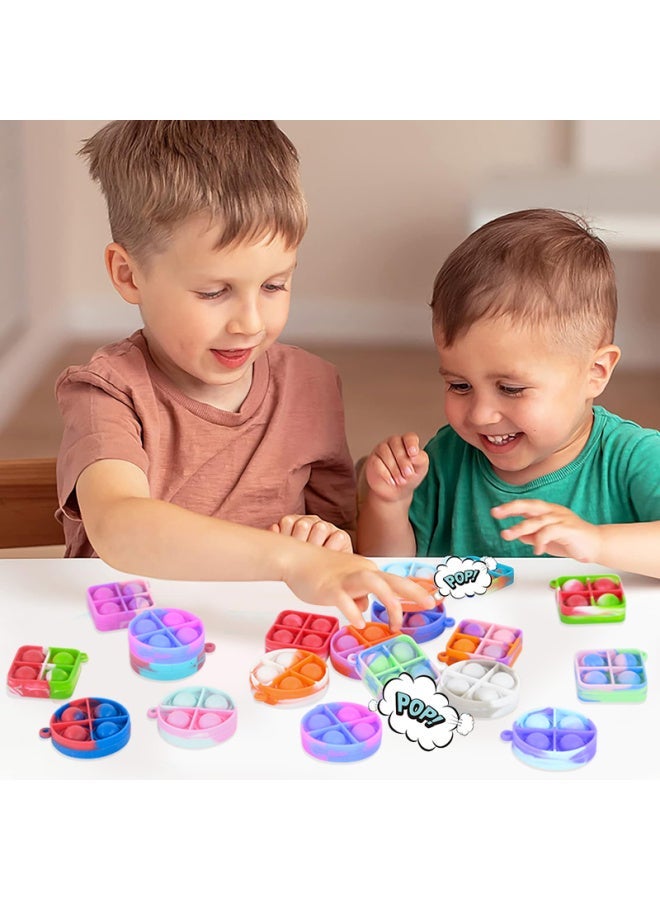 10/20pcs Mini Pop Keychain Toddler Sensory Fidget Toys Bulk Classroom Prizes Kids Birthday Party Favors Wedding Gift for Guests-Color:Heart-Size:10pcs - Image 5