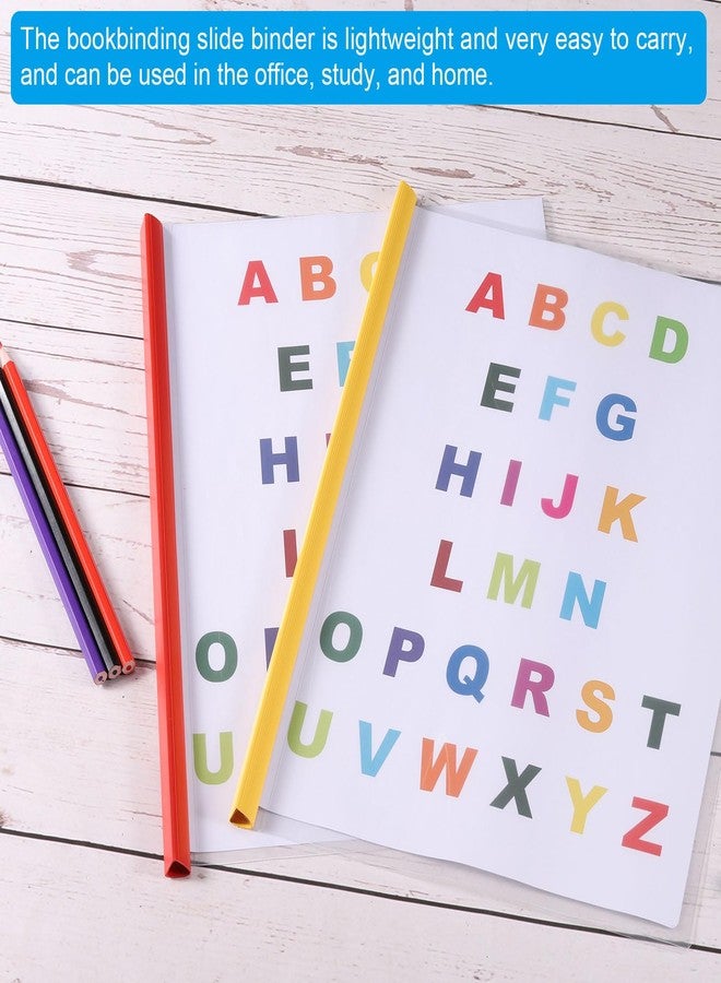 باتيكيل قضبان تجليد باتيكيل 10 مم، 10 قطع من قضبان التجليد البلاستيكية ذات المقبض المنزلق، سعة 70 ورقة، قضبان تجليد A4 لأغلفة التقارير، المكتب، الدراسة، أحمر - Image 5