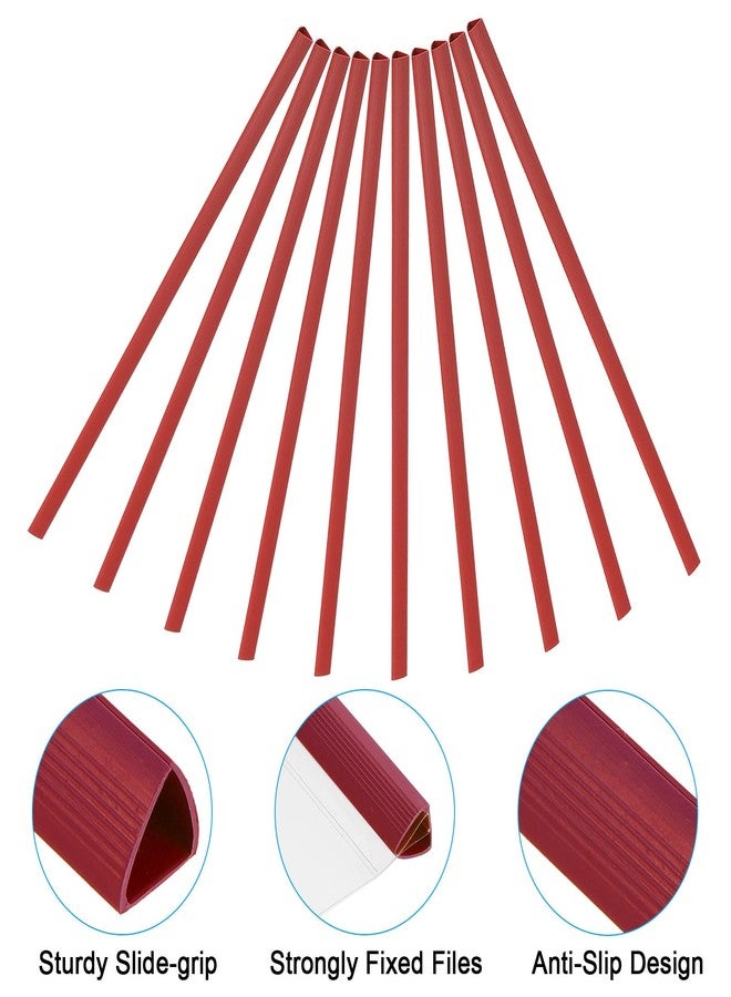 باتيكيل قضبان تجليد باتيكيل 10 مم، 10 قطع من قضبان التجليد البلاستيكية ذات المقبض المنزلق، سعة 70 ورقة، قضبان تجليد A4 لأغلفة التقارير، المكتب، الدراسة، أحمر - Image 4