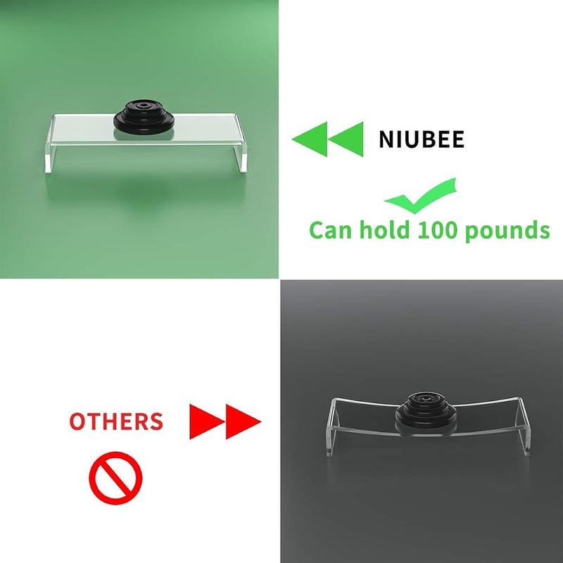 NIUBEE [Upgraded] NIUBEE Premium Clear Computer Monitor Stand, Acrylic Monitor Stand for Desk, Stand with Acrylic Pen Holder, Great for Laptop/Desktop Computer/Printer TV Screen Office/Home/School. - Image 4