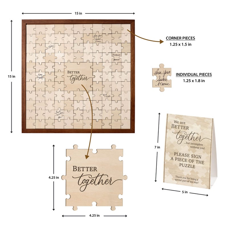 Lillian Rose Puzzle Guest Book For An Alternative Wedding Guestbook - Image 3