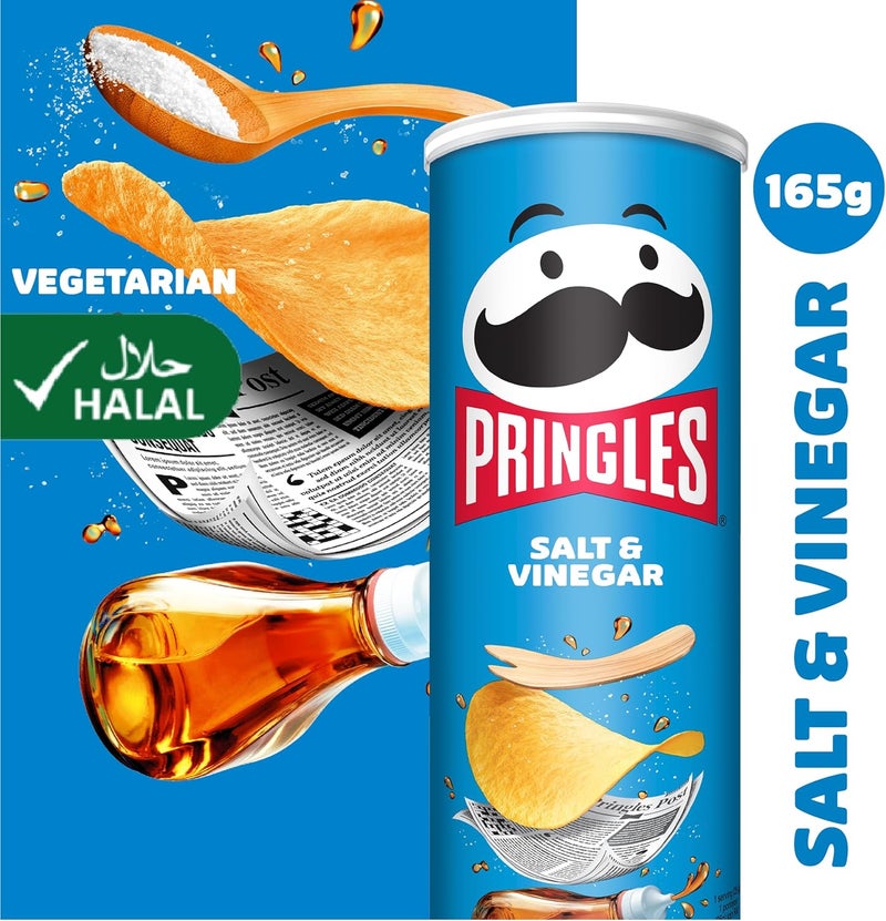 Pringles رقائق البطاطس بنكهة الملح والخل من برينجلز - 165 جرام - Image 4