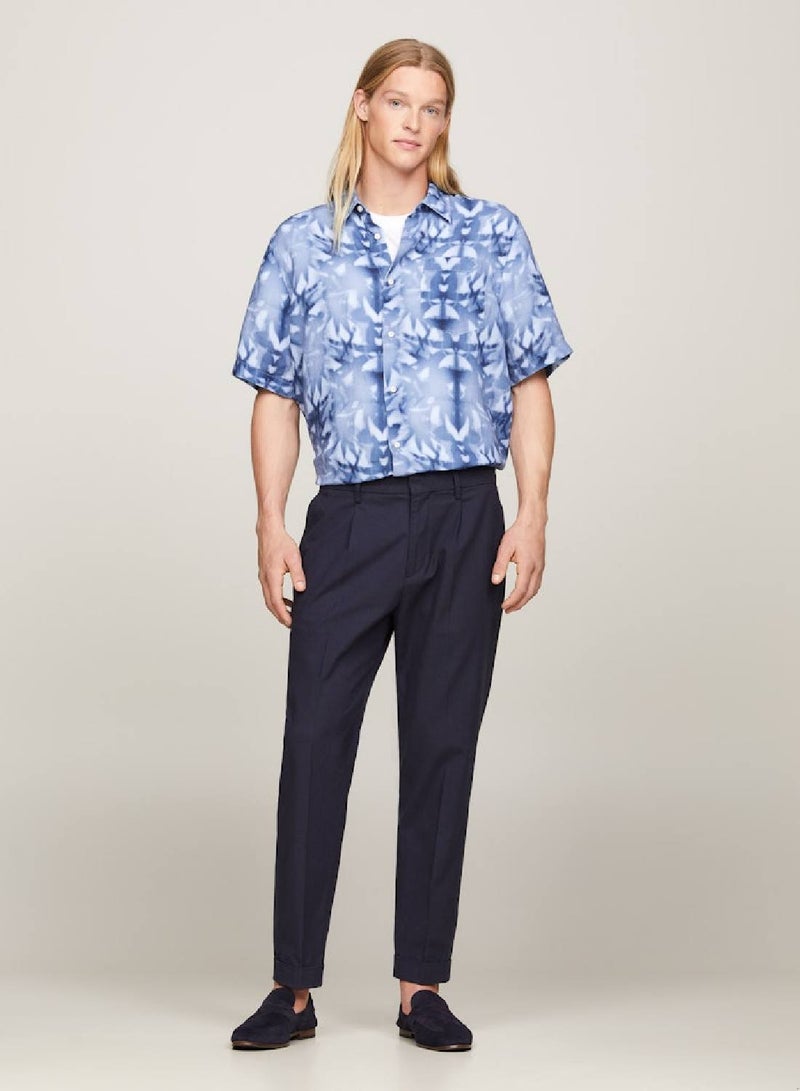 TOMMY HILFIGER Palm Print Tie-Dye Relaxed Short Sleeve Shirt - Image 4