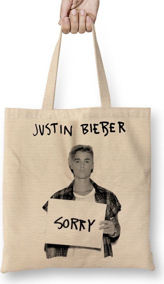 Baskı Dükkanı Print Shop Justin Bieber Tote Bag Long Handle 