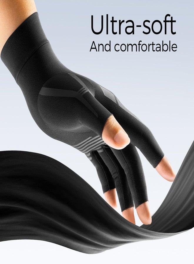 FREETOO All-Around Compression Arthritis Gloves for Women for Pain, Carpal Tunnel Relief Gloves for Men, Hand Compression Gloves for Crocheting,Gaming,Arthritis,Swelling.Black M - Image 4