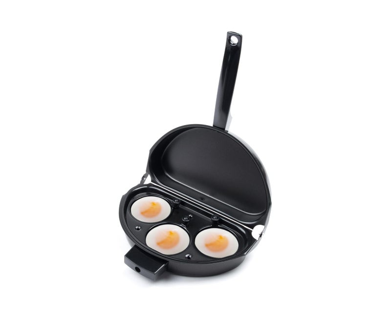 Fox Run NonStick Omelette Pan with Egg Poacher Set 1125 x 95 x 25 inches Metallic