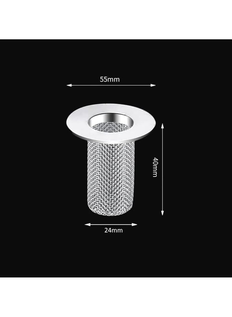 Rubik Drain Strainer Stainless Steel 2 Pack, Mesh Basket Filter for Floor Kitchen Sink Bathroom Washbasin Bathtub Drain Shower Hair Catcher (55x24x40mm) - Image 2