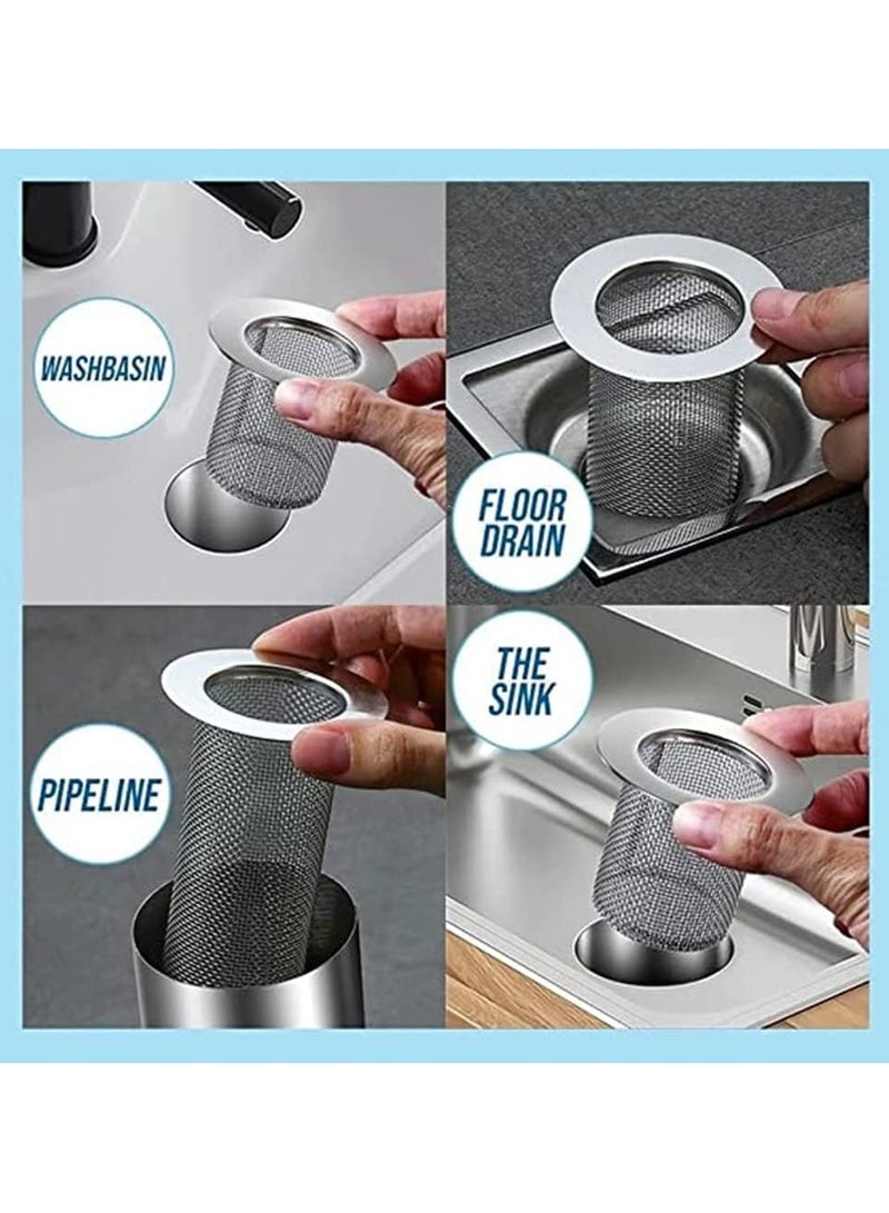 Rubik Drain Strainer Stainless Steel 2 Pack, Mesh Basket Filter for Floor Kitchen Sink Bathroom Washbasin Bathtub Drain Shower Hair Catcher (55x24x40mm) - Image 5