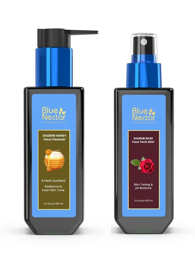 Blue Nectar Honey Aloe Vera Detan Face Wash (8 Herbs, 3.38 Fl Oz) and Shubhr Steam Distilled Rose Toner Water & Face Tonic Mist (3.4 Fl Oz) - pzsku/Z6638512CF60B2D7E29D6Z/45/_/1740917958/d477deff-a921-4c3f-8885-d507578bf8e3