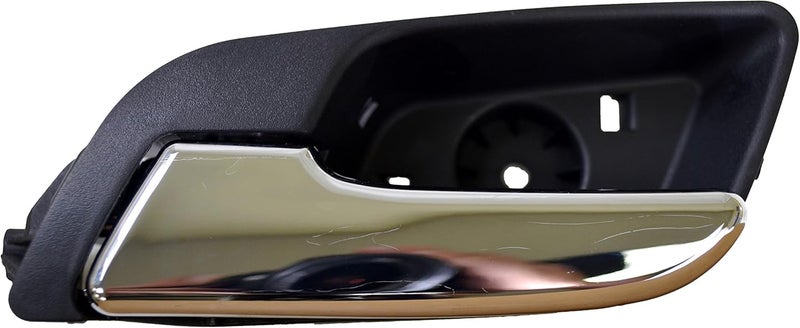 PT Auto Warehouse GM-2371MA-LH Inside Inner Door Handle - Black Housing Chrome Lever - Driver Side - Image 1