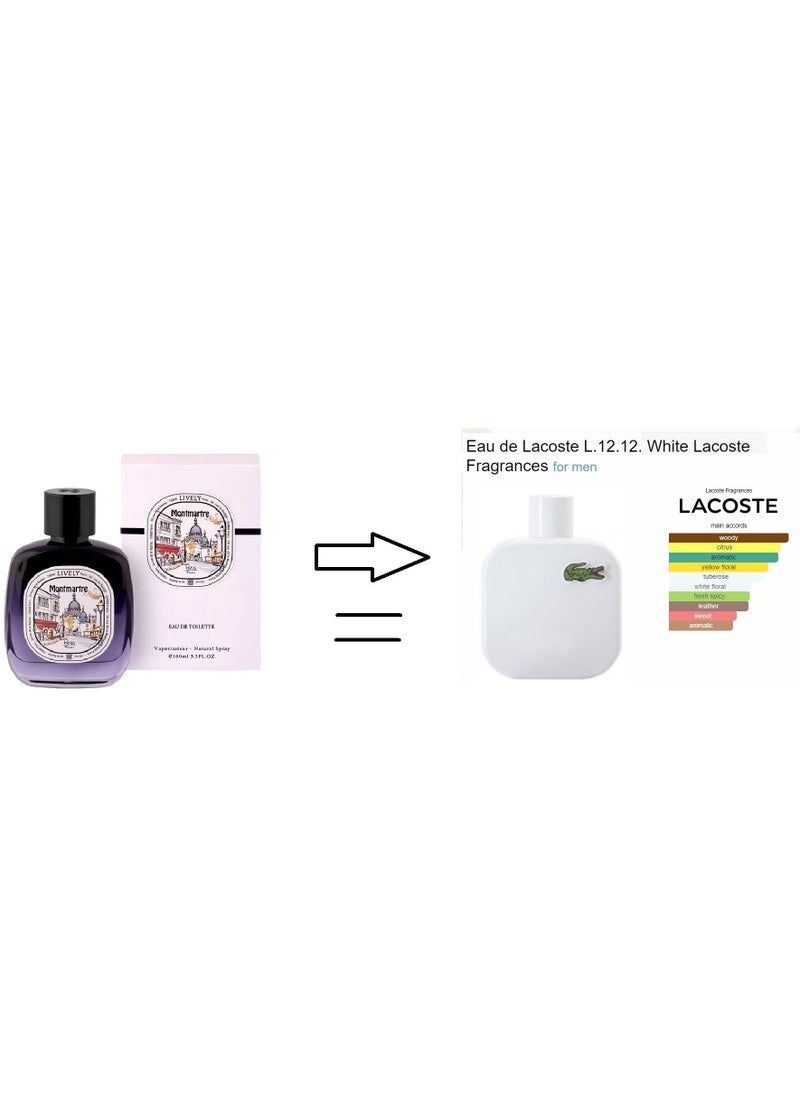 Lively Montmartre Eau de toilette For men - 100ml( lacoste white by lacoste )  - Image 2