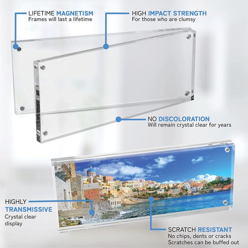 Mammoth DuraClear 4x10 Panoramic Acrylic Photo Frame - Frameless & Thick Design - Ideal for Photos, Art Prints, and Cosmetology License Display - Image 5