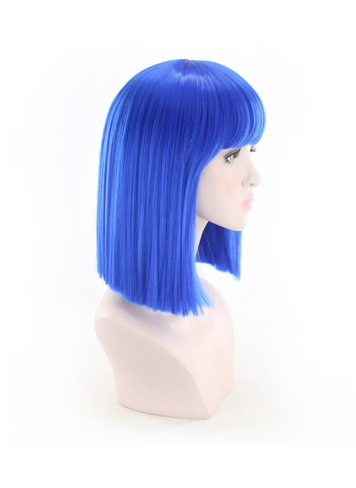 Estelle 14 Women Straight Bob Wig Women Wigs with Bangs Synthetic Party Wigs multicolor Blue  - Image 4