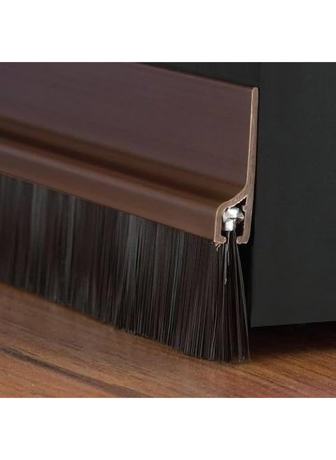Royal Apex Door Bottom Brush And Rubber Seal With Screw For Exterior/Interior Doors Insulation Door Seal Sound Proof Under Door Draft Blocker Keeping Noise Repellent And Dust 120Cm Brush Brown  - Image 1