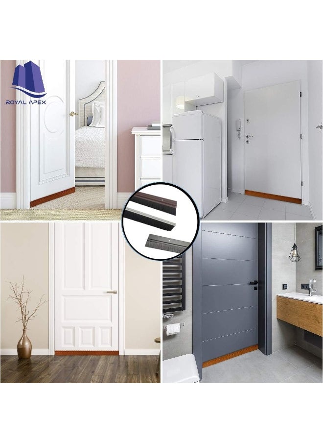 Royal Apex Door Bottom Brush And Rubber Seal With Screw For Exterior/Interior Doors Insulation Door Seal Sound Proof Under Door Draft Blocker Keeping Noise Repellent And Dust 120Cm Brush Brown  - Image 5