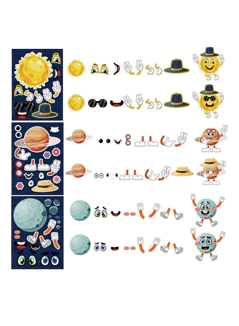 SOLARAE Space Planet Stickers for Kids, Solar System Stickers DIY Outer Space Sticker for Children, Craft Kit Toy for Kids Party Supplies (36 Sheets) - Image 3