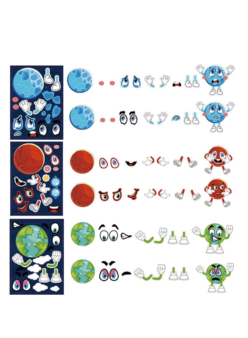 SOLARAE Space Planet Stickers for Kids, Solar System Stickers DIY Outer Space Sticker for Children, Craft Kit Toy for Kids Party Supplies (36 Sheets) - Image 2