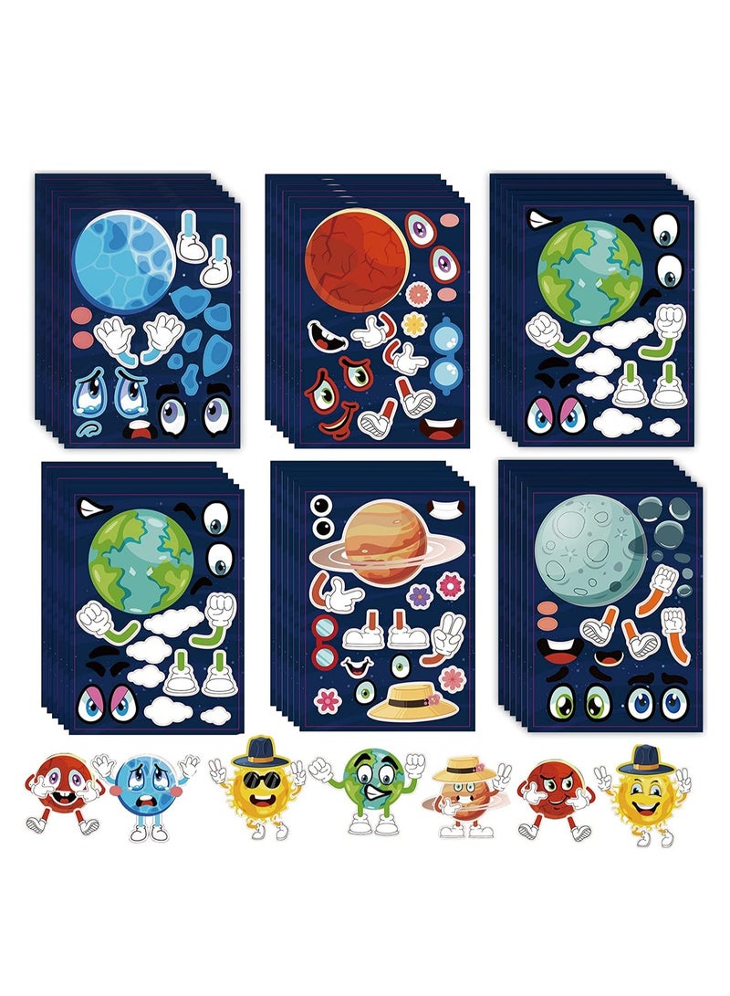 SOLARAE Space Planet Stickers for Kids, Solar System Stickers DIY Outer Space Sticker for Children, Craft Kit Toy for Kids Party Supplies (36 Sheets) - Image 1