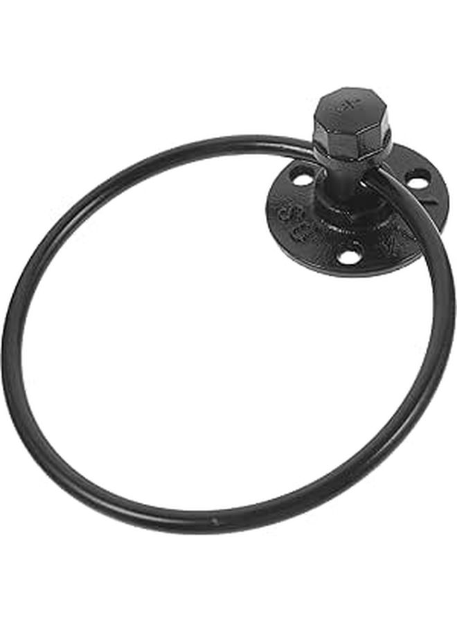 Retro Black Iron Hand Towel Ring for Bathroom Kitchen Balcony - Image 1