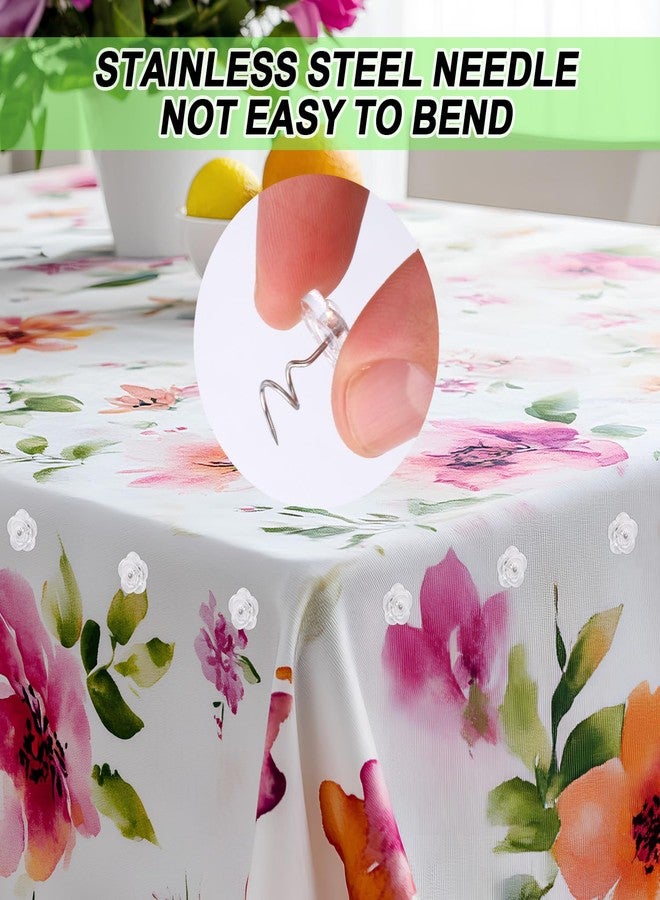 Gosknor 100 Pcs Bed Skirt Pins, Upholstery Twist Pins Bedskirts Holders or Fasteners Fabric and Slipcover Pins Spiral Push Pins with Clear Heads for Fixed Bed Skirt Sofa Cover Fabric Cover Decorative Nails - Image 5