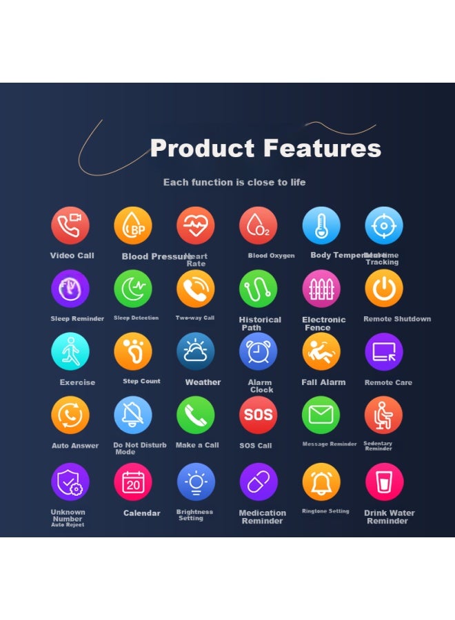 WITGOER جهاز تتبع GPS لكبار السن من ويتغور، جهاز ذكي خاص بدقة عالية مضاد للفقدان، ساعة هاتف، حلقة، بطارية طويلة العمر - Image 1